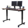 Luxor Electric Adjustable Standing Desk, Black Frame/Dark Walnut Top, 59&quot;L x 29&quot;W x 29 to 45&quot;H