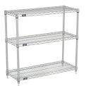 Nexel 798788 Nexel (3) Shelf Media Stand Silver Epoxy, 30 x 14