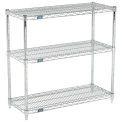 Global Industrial (3) Shelf Media Stand, Chrome, 42 x 14