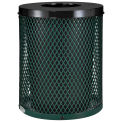 Thermoplastic Coated Mesh Receptacle w/Flat Lid, 36 Gallon, Green
