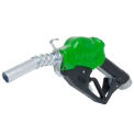 1" Automatic Nozzle with Hook, Green Body, 5-25 GPM, End of Delivery Hose