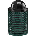 32 Gallon Thermoplastic Coated Mesh Receptacle w/Dome Lid, Green, Unassembled