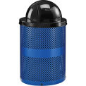 36 Gallon Thermoplastic Coated Perforated Receptacle w/Dome Lid, Blue