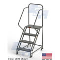EGA L042 Steel Industrial Rolling Ladder 4-Step, 30&quot; Wide Perforated, Gray, 450 lb. Capacity