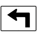 NMC Traffic Sign, Advance Turn Arrow Left, 15&quot; X 21&quot;, White, TM500J