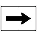 NMC Traffic Sign, Auxiliary Arrow Right, 15&quot; X 21&quot;, White, TM503J