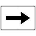 NMC Traffic Sign, Auxiliary Arrow Right, 15&quot; X 21&quot;, White, TM503K