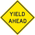 NMC Traffic Sign, Yield Ahead Sign, 24&quot; x 24&quot;, Yellow, TM610K