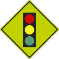 NMC Traffic Sign, Intersection Traffic Light (Graphic), 30&quot; X 30&quot;, Yellow, TM612DG