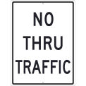 NMC Traffic Sign, No Thru Traffic Sign, 24&quot; x 18&quot;, White, TM515J