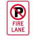 NMC Traffic Sign, No Parking (Graphic) Fire Lane, 18&quot; X 12&quot;, White, TM0101K