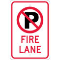 NMC Traffic Sign, No Parking (Graphic) Fire Lane, 18&quot; X 12&quot;, White, TM0101J