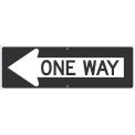 NMC Traffic Sign, One Way Arrow Left, 12&quot; X 36&quot;, White, TM508K