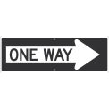 NMC Traffic Sign, One Way Arrow Right, 12&quot; X 36&quot;, White, TM509J