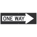 NMC Traffic Sign, One Way Arrow Right, 12" X 36", White, TM509K