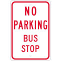 NMC Traffic Sign, No Parking Bus Stop, 18&quot; X 12&quot;, White, TM099J