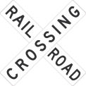 NMC Traffic Sign, Railroad Crossing Sign, 48&quot; X 48&quot;, White, TM9326K