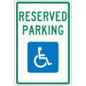 NMC Traffic Sign, Reserved Handicapped Parking, 18&quot; X 12&quot;, White, TM97H