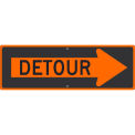 NMC Traffic Sign, Detour Inside Arrow Right Sign, 12&quot; X 36&quot;, Orange, TM195K