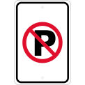 NMC Traffic Sign, No Parking Graphic Symbol, 18&quot; X 12&quot;, White, TM0166J