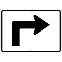 NMC Traffic Sign, Advance Turn Arrow Right, 15&quot; X 21&quot;, White, TM501J