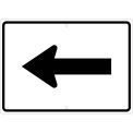 NMC Traffic Sign, Auxiliary Arrow Left, 15&quot; X 21&quot;, White, TM502J