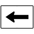 NMC Traffic Sign, Auxiliary Arrow Left, 15&quot; X 21&quot;, White, TM502K