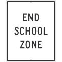 NMC Traffic Sign, End School Zone, 30&quot; X 24&quot;, White, TM600J
