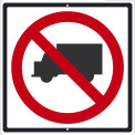 NMC Traffic Sign, No Trucks Sign, 24&quot; x 24&quot;, White, TM537K