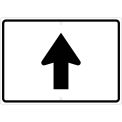NMC Traffic Sign, Aux Straight Arrow, 15&quot; X 21&quot;, White, TM506J