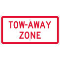NMC Traffic Sign, Tow-Away Zone, 6&quot; X 12&quot;, White, TMA55H