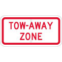 NMC Traffic Sign, Tow-Away Zone, 6&quot; X 12&quot;, White, TMA55J