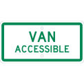 NMC Traffic Sign, Van Accessible, 6&quot; X 12&quot;, White, TMAS11H