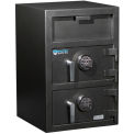 Protex Large Dual-Door Front Loading Depository Safe With Electronic Lock, 20&quot;x20&quot;x30&quot;, Gray