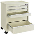 Medical Bedside Cart, 5-Drawer, Key Lock, Beige, 24-1/2"L x 13-1/4"W x 29"H