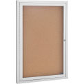 Enclosed Bulletin Board - Cork - Aluminum Frame - 24&quot; x 36&quot; - 1 Door