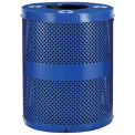 Thermoplastic Perforated Recycling Receptacle w/Flat Lid, 32 Gallon, Blue