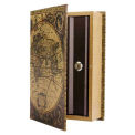 Barska CB12480, Antique Map Diversion Book Lock Box With Keyed Lock 10-3/4&quot;x7&quot;x2-3/4&quot;