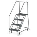 EGA R024 Steel EZY-Climb Ladder w/ Handrails 4-Step, 24&quot; Wide Perforated, Gray, 450 lb. Capacity