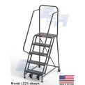 EGA L007 Steel Industrial Rolling Ladder 5-Step, 16&quot; Wide Perforated, Gray, 450 lb. Capacity