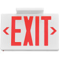 LED Exit Sign, Single/Dual Sided, Universal Mount w/Battery Backup, White w/Red Letters