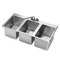 Krowne 36&quot; x 18&quot; Three Compartment Drop-In Hand Sink, HS-3819