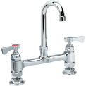 Krowne Royal Series 8&quot; Center Raised Deck Mount Faucet, 3-1/2&quot; Gooseneck Spout, 15-825L