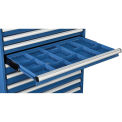 Dividers for 3&quot;H Drawer of Modular Drawer Cabinet 36&quot;Wx24&quot;D, Blue