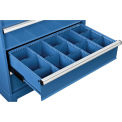 Dividers for 8&quot;H Drawer of Modular Drawer Cabinet 36&quot;Wx24&quot;D, Blue
