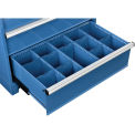 Dividers for 10&quot;H Drawer of Modular Drawer Cabinet 36&quot;Wx24&quot;D, Blue