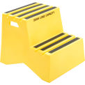 2 Step Plastic Step Stand, 21&quot;W x 24-1/2&quot;D x 19-1/2&quot;H, Yellow