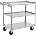 3 Shelf Stainless Steel Utility Cart, 27 x 16 x 32, 300 Lb Capacity