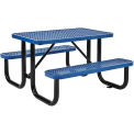 4' Rectangular Expanded Metal Picnic Table, 48&quot;L x 62&quot;W,Blue