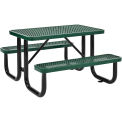 4' Rectangular Expanded Metal Picnic Table, 48"L x 62"W, Green